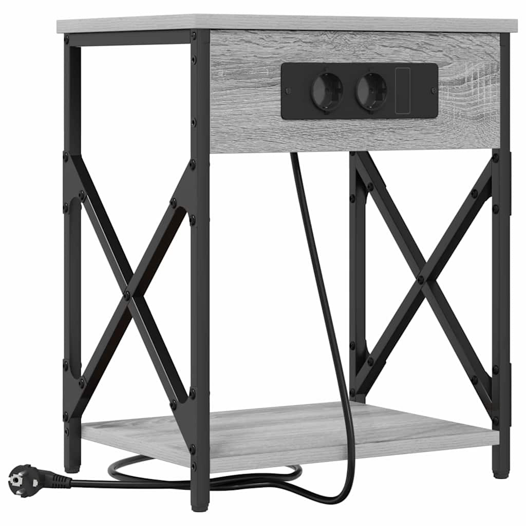 Noćni ormar 2 pcs Siva Sonoma 41 x 31 x 51 cm Konstruirano drvo