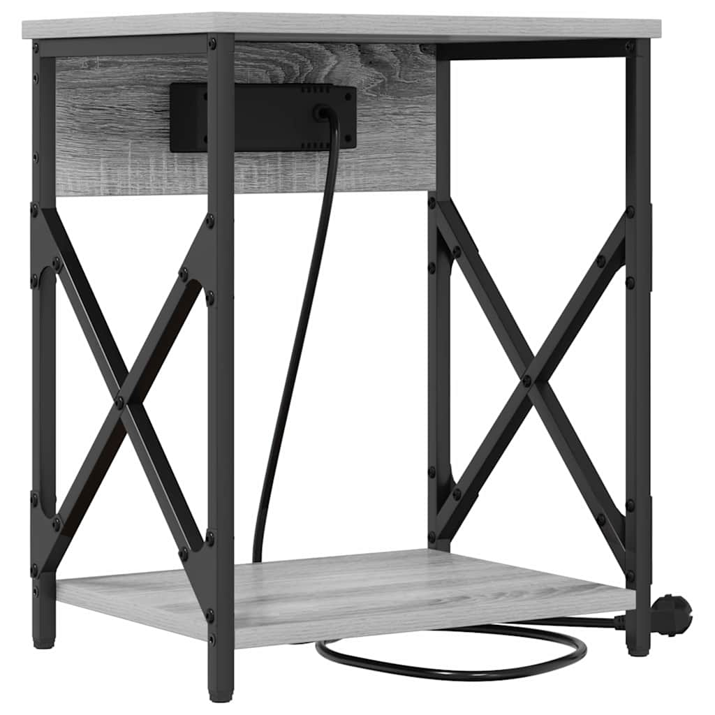 Noćni ormar 2 pcs Siva Sonoma 41 x 31 x 51 cm Konstruirano drvo