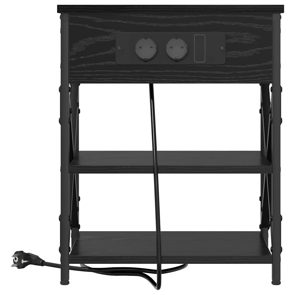 Noćni ormar 2 pcs Crni hrast 41 x 31 x 51 cm Konstruirano drvo