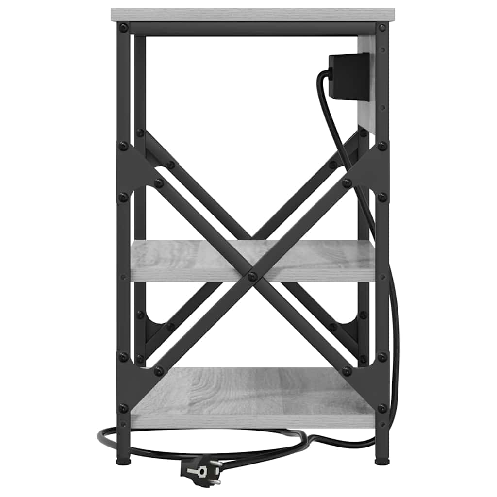 Noćni ormar 2 pcs Siva Sonoma 41 x 31 x 51 cm Konstruirano drvo