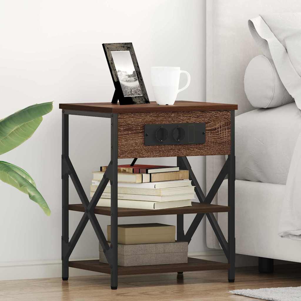 Noćni ormar 2 pcs Smeđi hrast 41 x 31 x 51 cm Konstruirano drvo