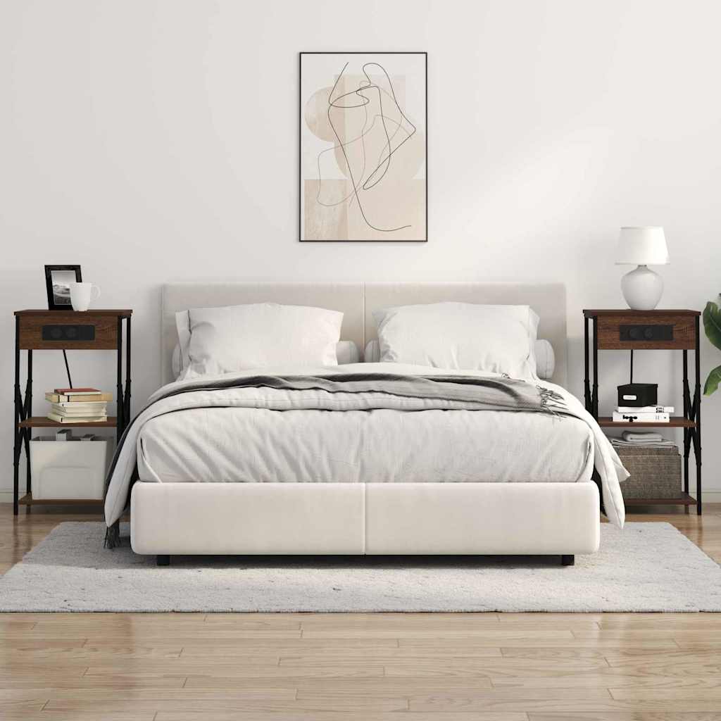 Noćni ormar 2 pcs Smeđi hrast 41 x 31 x 76 cm Konstruirano drvo