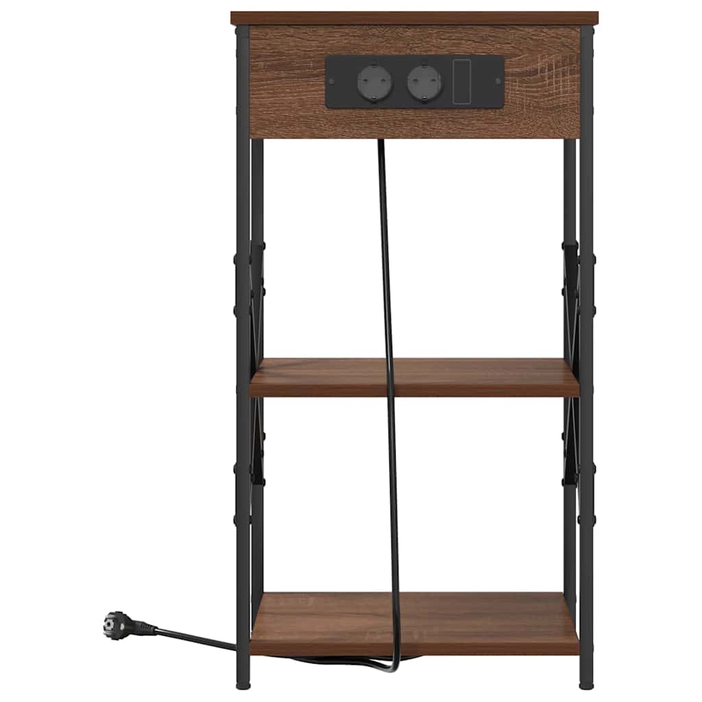 Noćni ormar 2 pcs Smeđi hrast 41 x 31 x 76 cm Konstruirano drvo