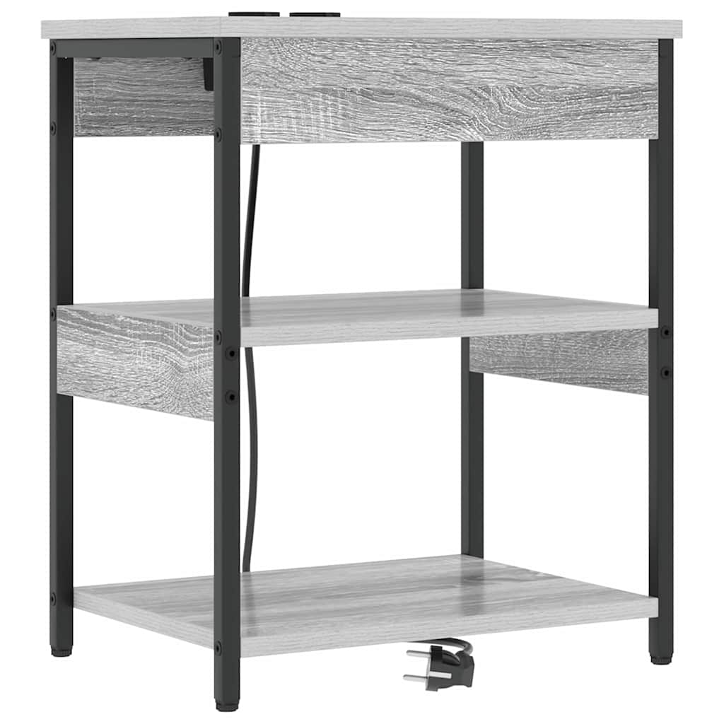 Noćni ormar 2 pcs Siva Sonoma 41 x 31 x 51 cm Konstruirano drvo