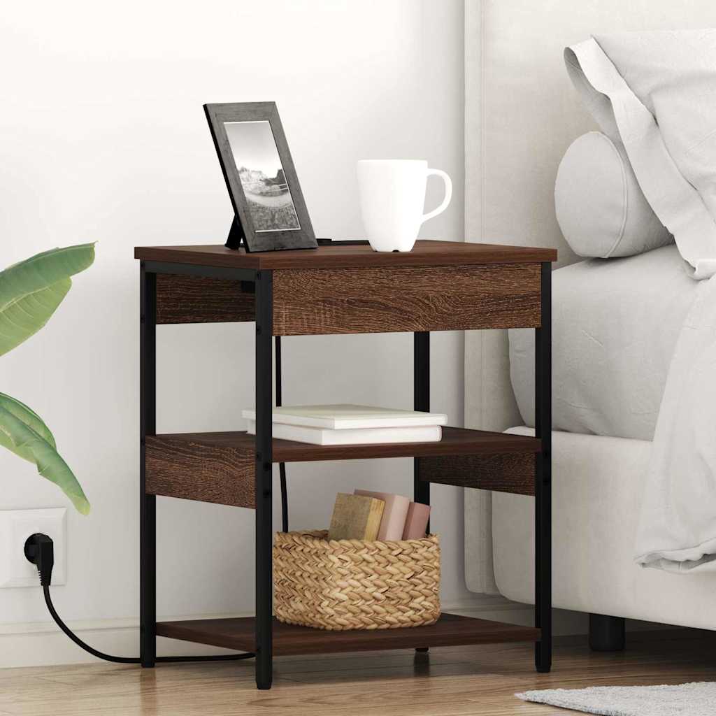 Noćni ormar 2 pcs Smeđi hrast 41 x 31 x 51 cm Konstruirano drvo