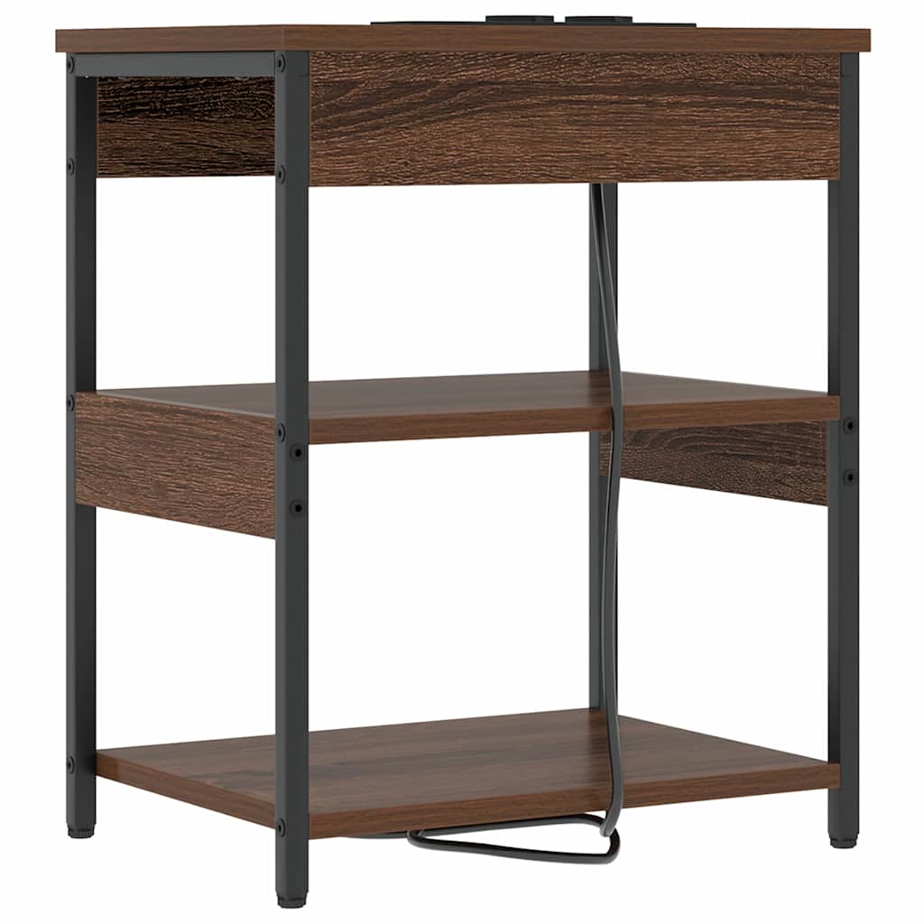 Noćni ormar 2 pcs Smeđi hrast 41 x 31 x 51 cm Konstruirano drvo