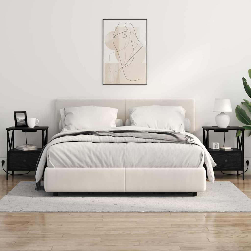 Noćni ormar s ladicama 2 pcs Crni hrast 41,5 x 40,5 x 55 cm
