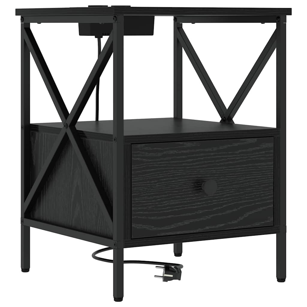 Noćni ormar s ladicama 2 pcs Crni hrast 41,5 x 40,5 x 55 cm