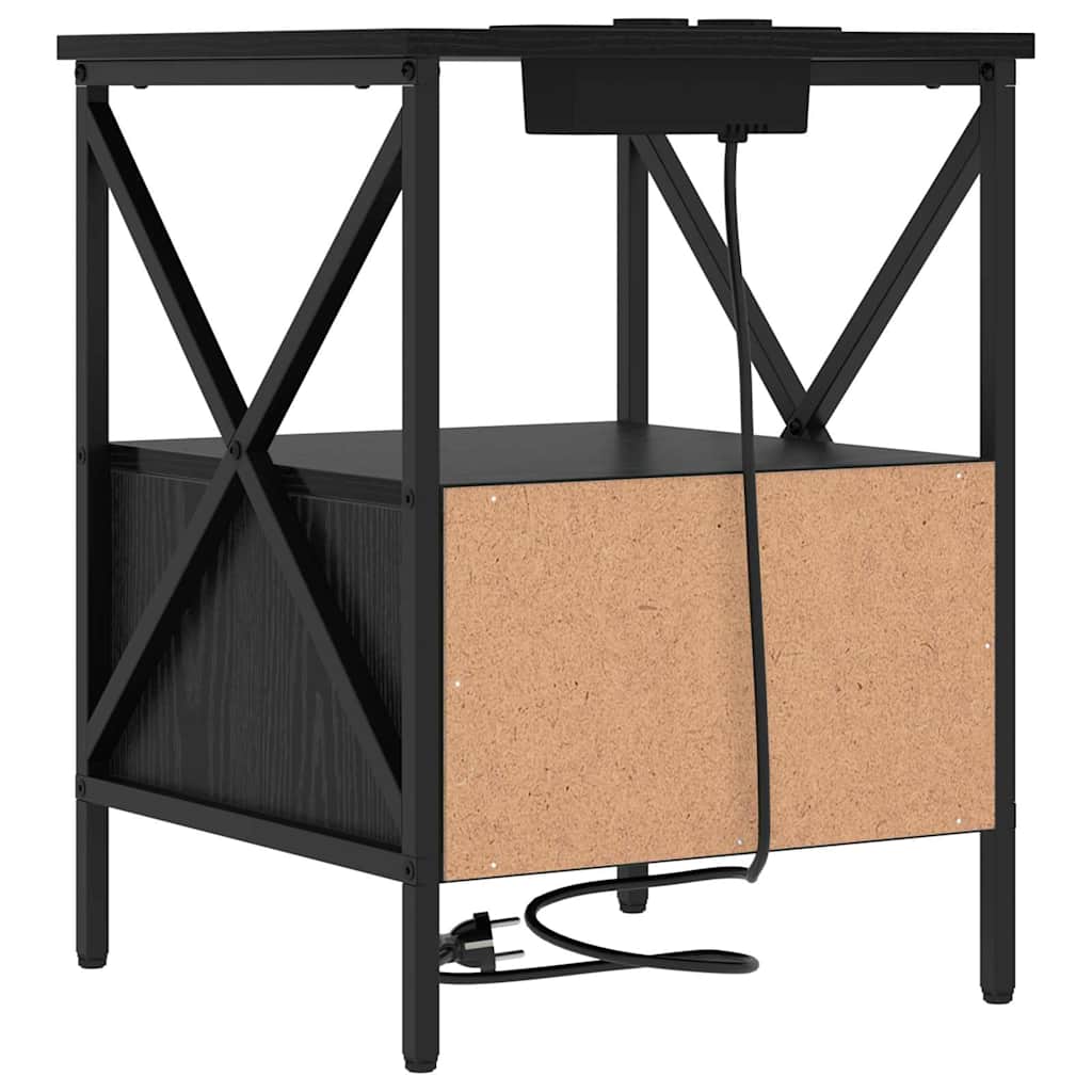Noćni ormar s ladicama 2 pcs Crni hrast 41,5 x 40,5 x 55 cm