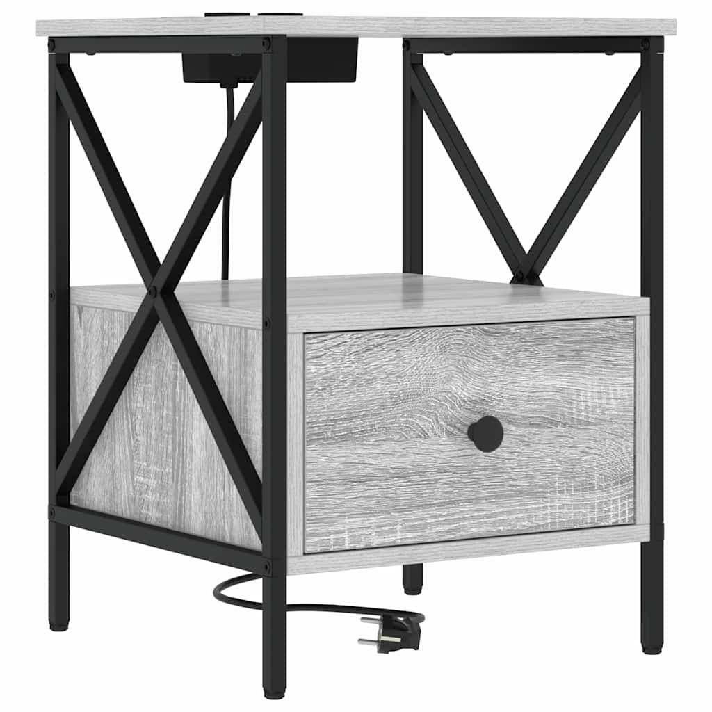 Noćni ormar Siva Sonoma 41,5 x 40,5 x 55 cm Konstruirano drvo