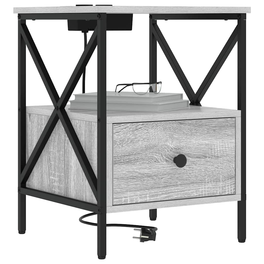 Noćni ormar Siva Sonoma 41,5 x 40,5 x 55 cm Konstruirano drvo