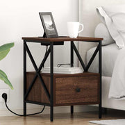 Noćni ormar s ladicama 2 pcs Smeđi hrast 41,5 x 40,5 x 55 cm