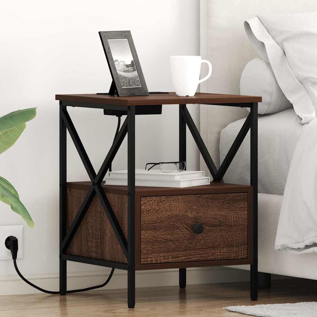 Noćni ormar s ladicama 2 pcs Smeđi hrast 41,5 x 40,5 x 55 cm