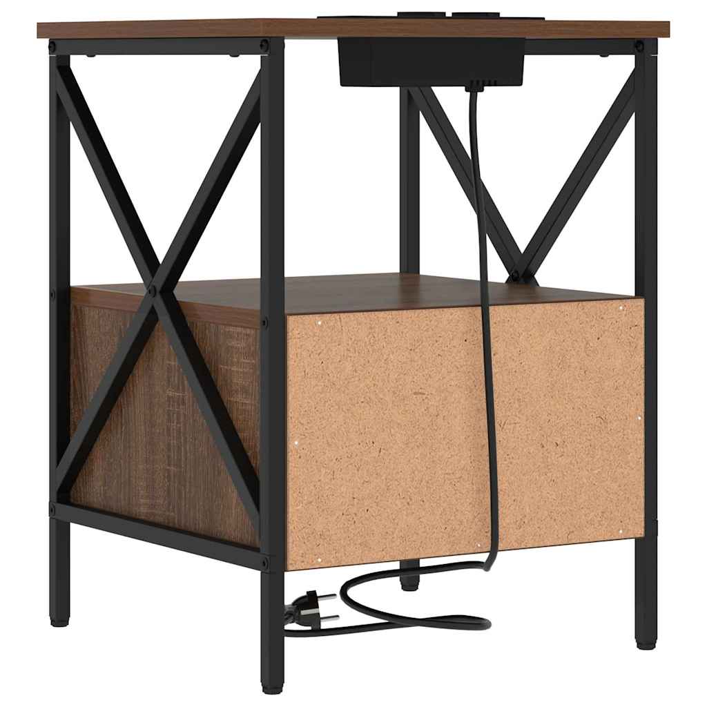 Noćni ormar s ladicama 2 pcs Smeđi hrast 41,5 x 40,5 x 55 cm