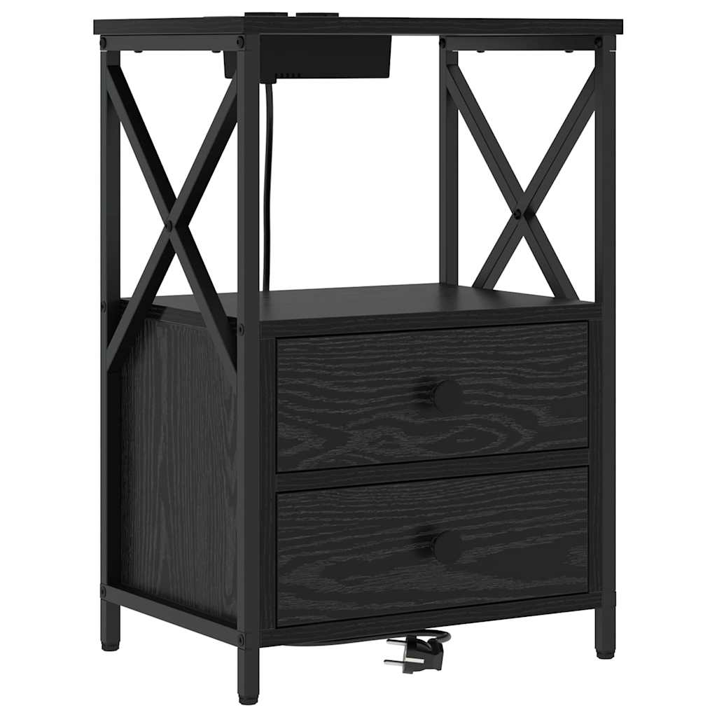 Noćni ormar 2 pcs Crni hrast 40 x 31 x 60 cm Konstruirano drvo