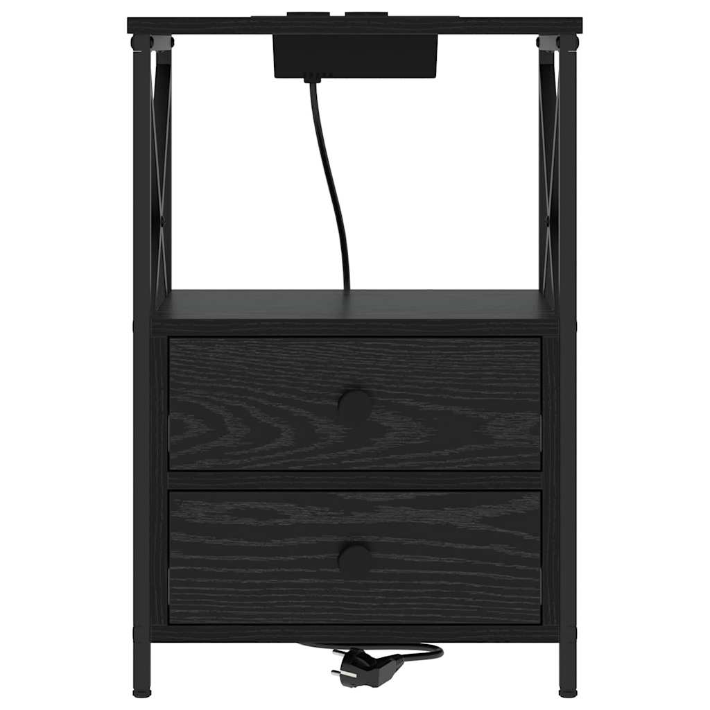 Noćni ormar 2 pcs Crni hrast 40 x 31 x 60 cm Konstruirano drvo