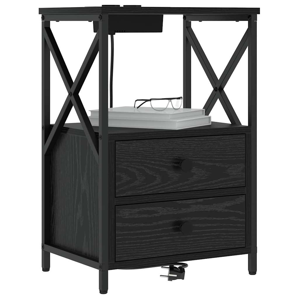 Noćni ormar 2 pcs Crni hrast 40 x 31 x 60 cm Konstruirano drvo