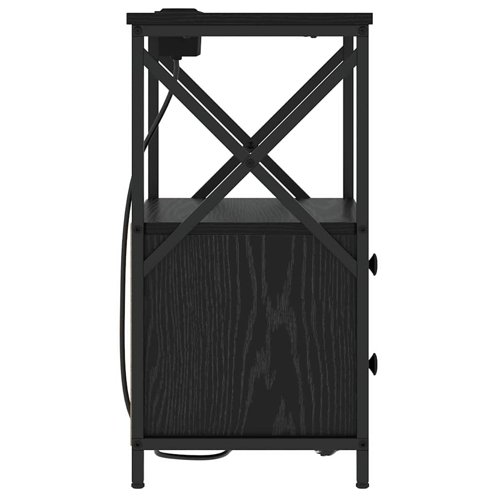 Noćni ormar 2 pcs Crni hrast 40 x 31 x 60 cm Konstruirano drvo