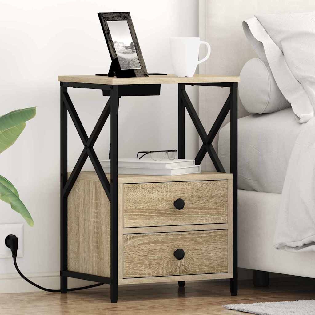 Noćni ormar s ladicama 2 pcs Sonoma hrast 40 x 31 x 60 cm
