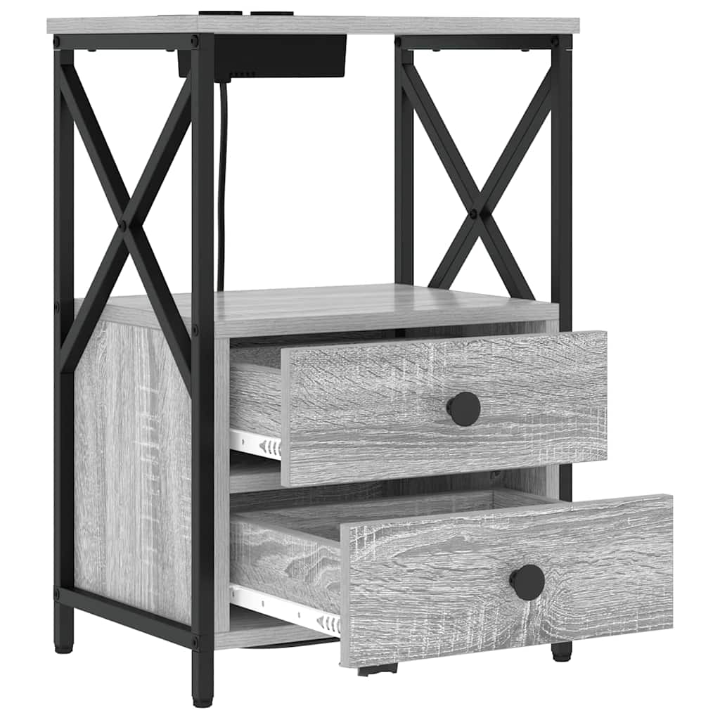 Noćni ormar Siva Sonoma 40 x 31 x 60 cm Konstruirano drvo