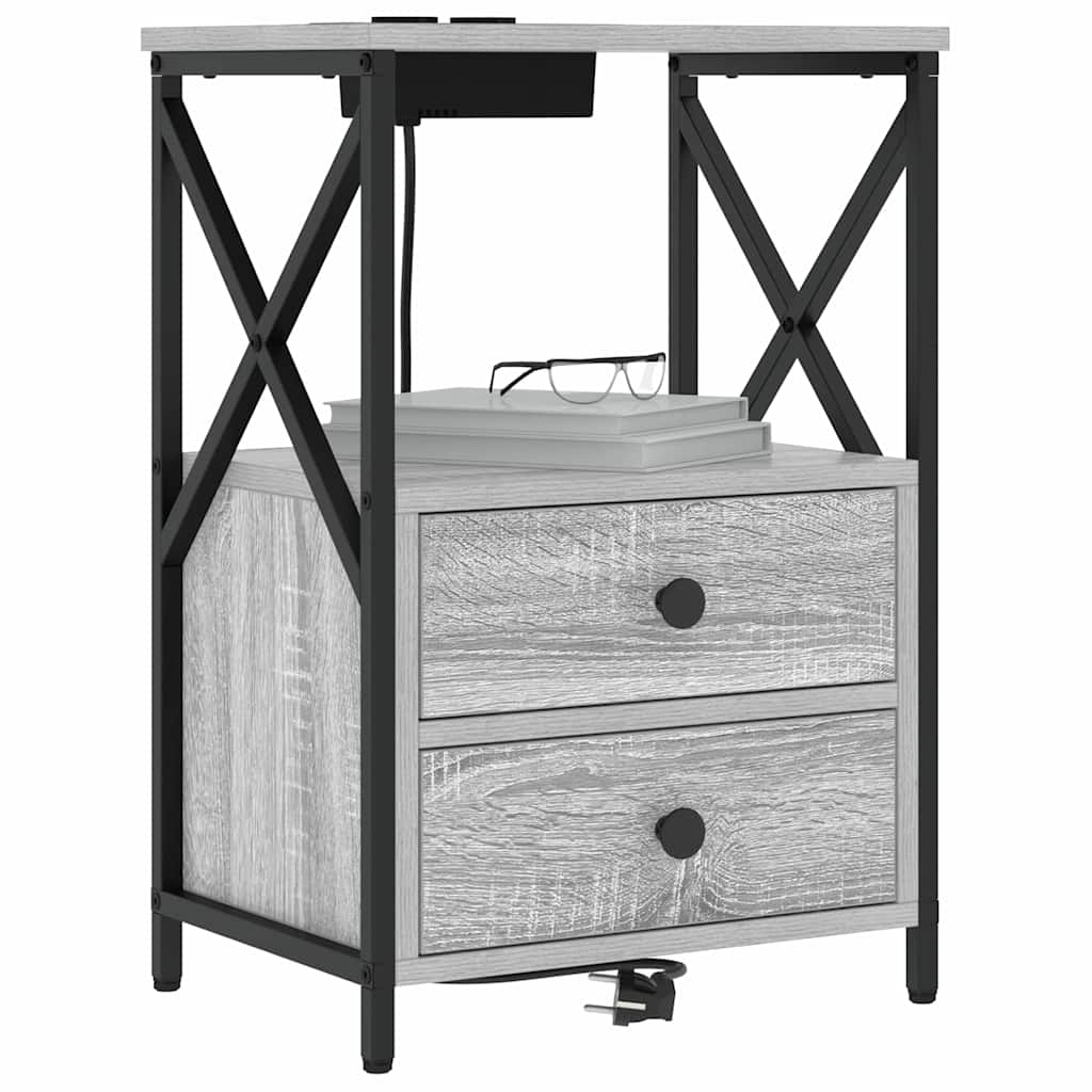 Noćni ormar Siva Sonoma 40 x 31 x 60 cm Konstruirano drvo
