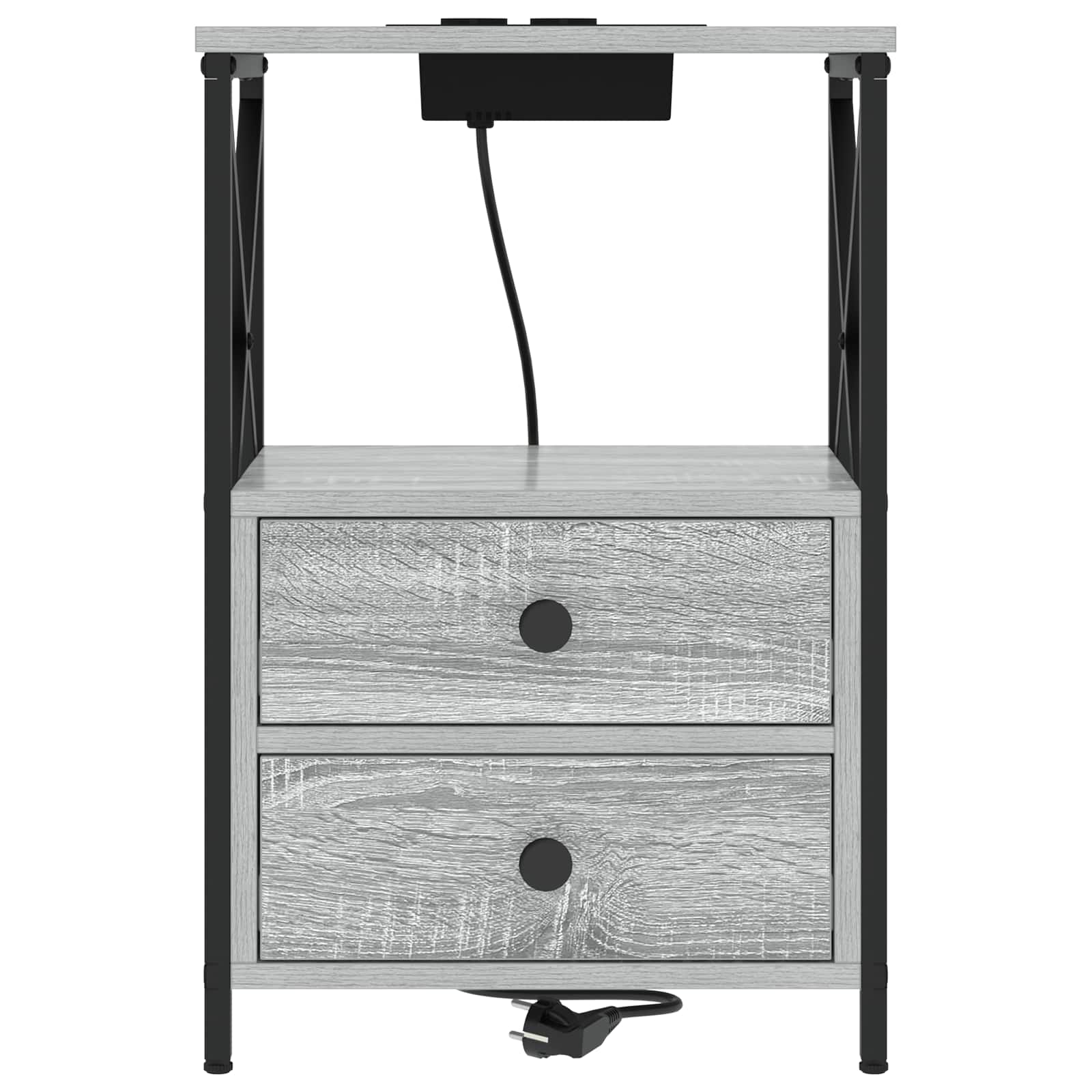Noćni ormar 2 pcs Siva Sonoma 40 x 31 x 60 cm Konstruirano drvo