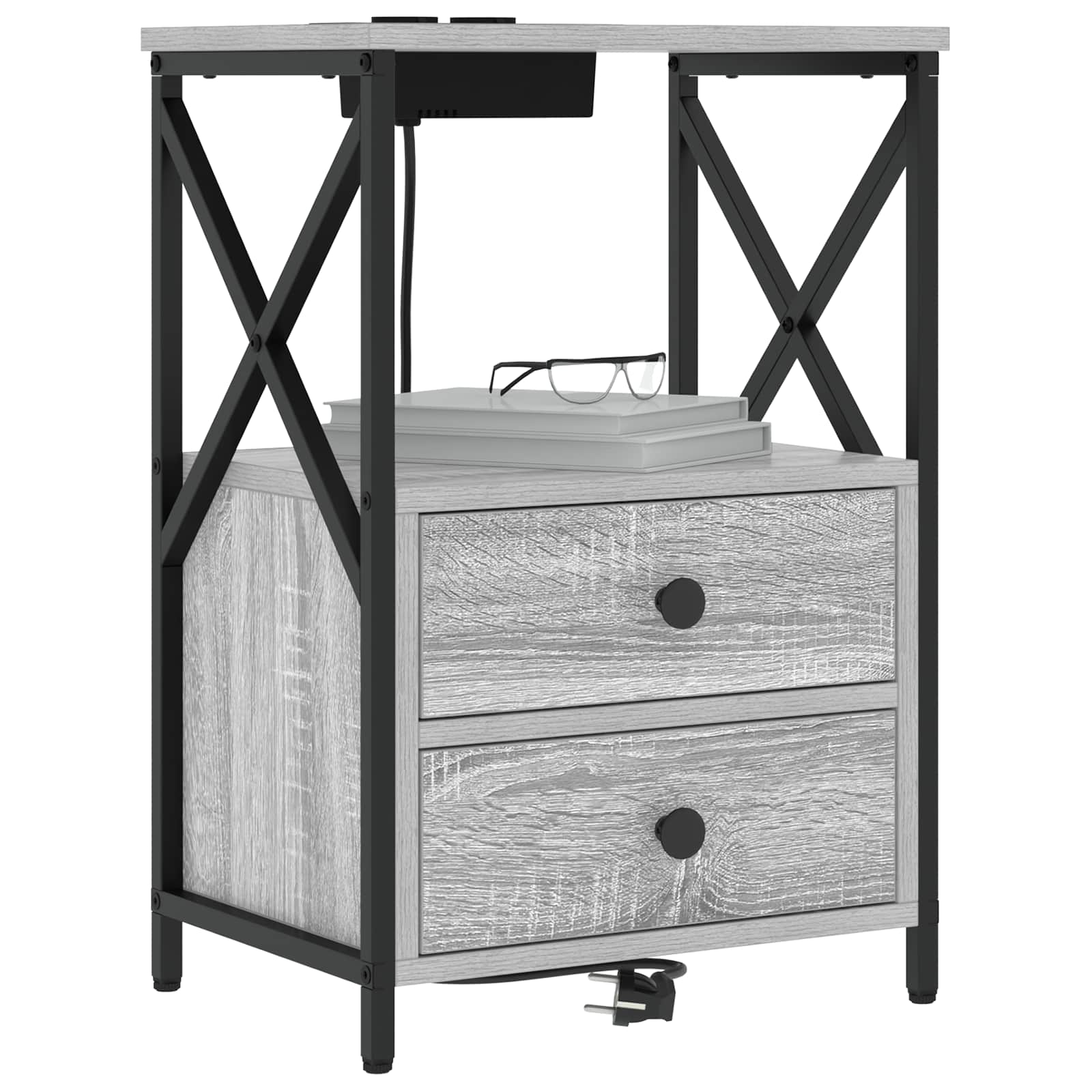 Noćni ormar 2 pcs Siva Sonoma 40 x 31 x 60 cm Konstruirano drvo