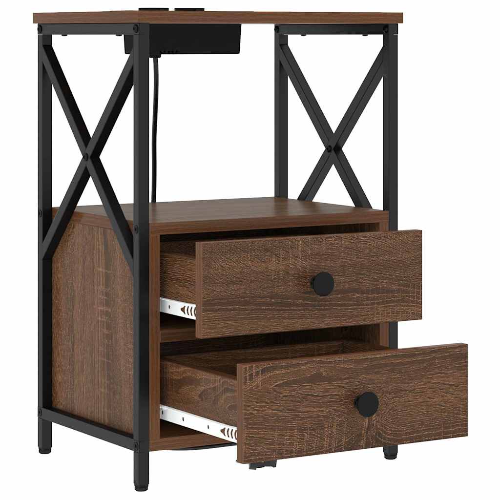 Noćni ormar 2 pcs Smeđi hrast 40 x 31 x 60 cm Konstruirano drvo