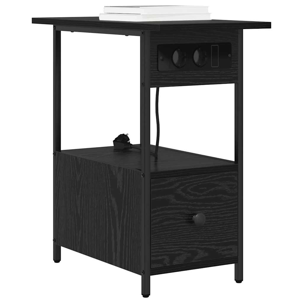 Noćni ormar Crni hrast 60 x 30 x 61 cm Konstruirano drvo