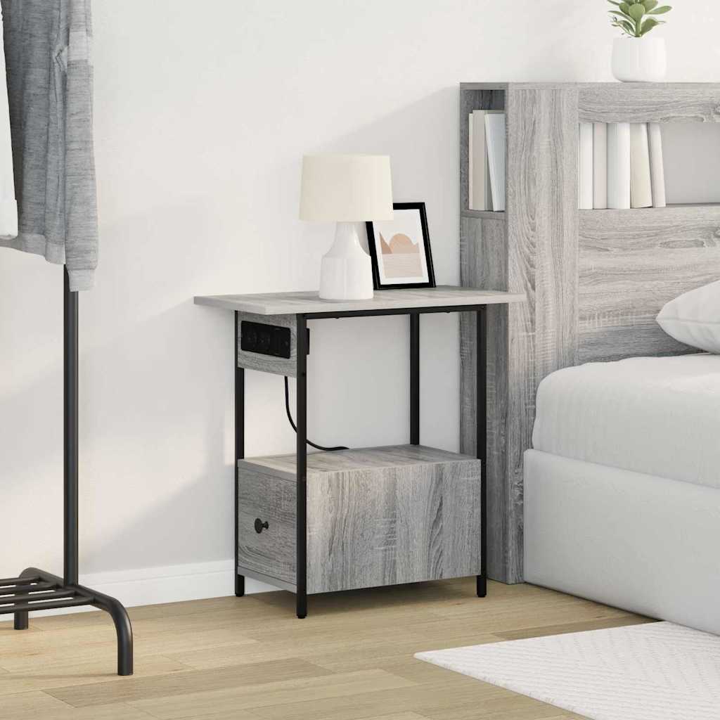 Noćni ormar Siva Sonoma 60 x 30 x 61 cm Konstruirano drvo