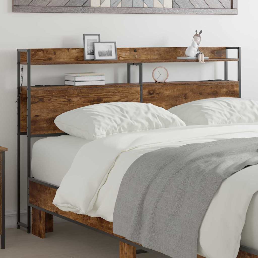 Skladišno uzglavlje s pohranom Dimljeni hrast Konstruirano drvo