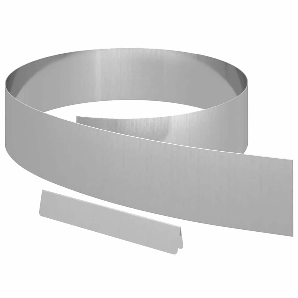 Ograda oko Travnjaka Srebrno 450 x 0.05 x 15 cm Cinkani čelik
