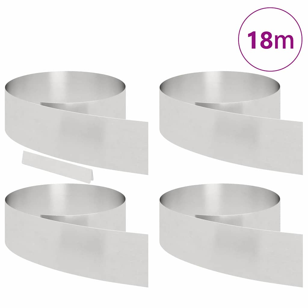 Ograda oko Travnjaka 4 pcs Srebrno 450 x 0,05 x 20 cm