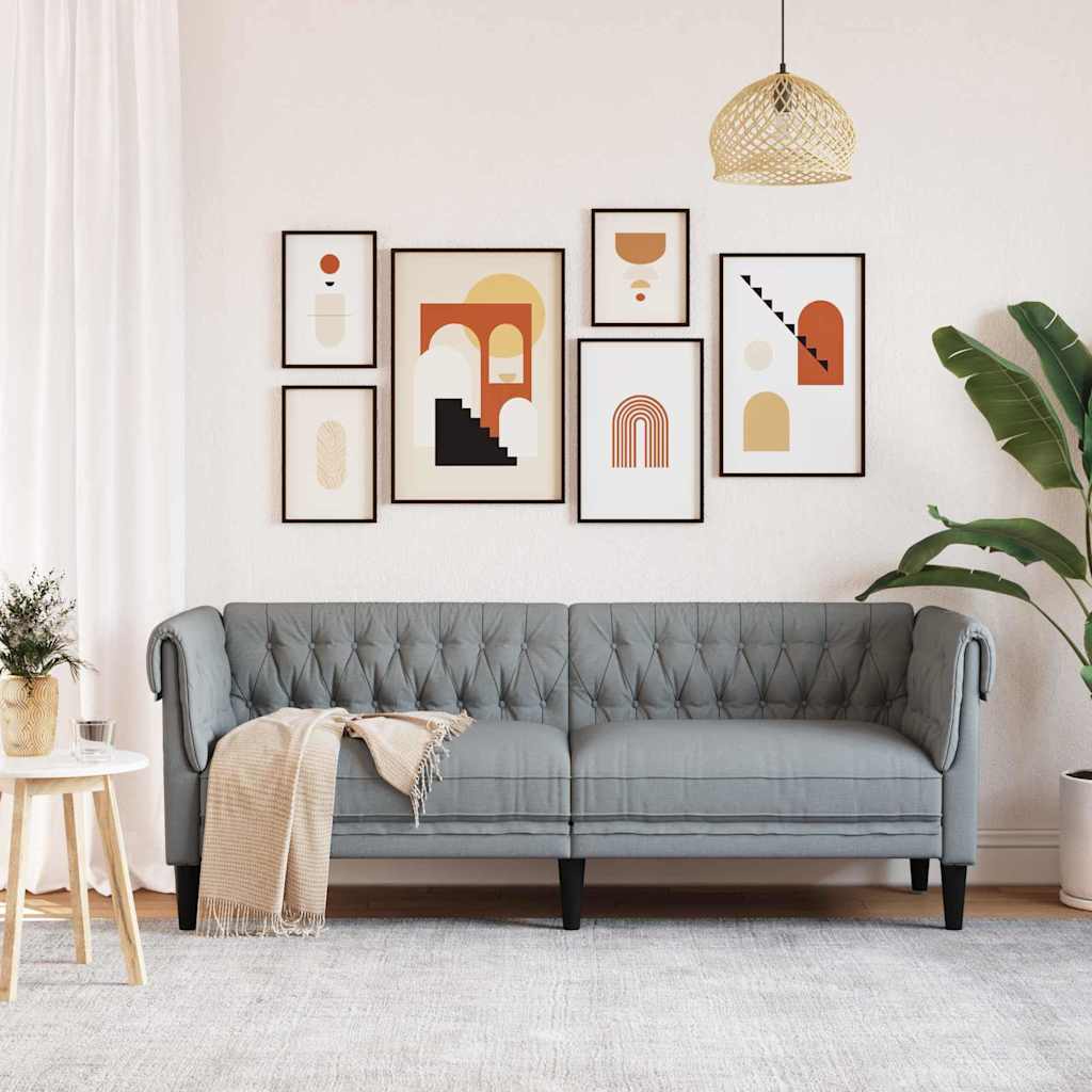 Sofa Svijetlo siva 201,5 x 74,5 x 74,5 cm Poliester