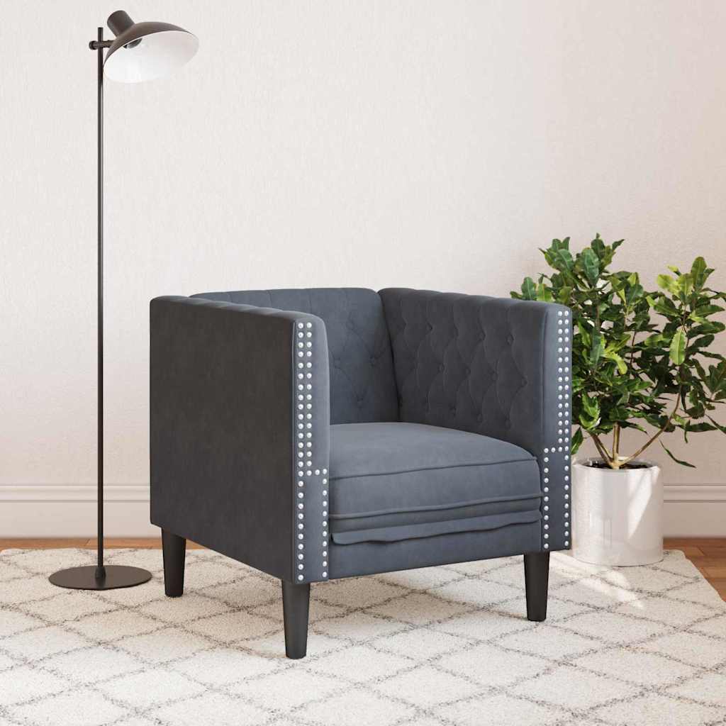 Sofa Tamno siva 74,5 x 71 x 70,5 cm Baršun