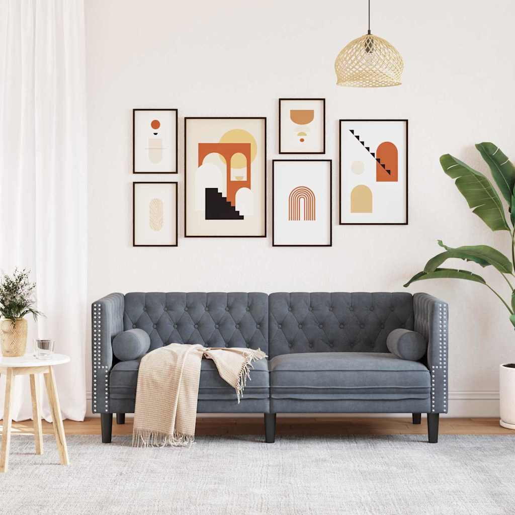 Sofa Tamno siva 174 x 74,5 x 70,5 cm Baršun