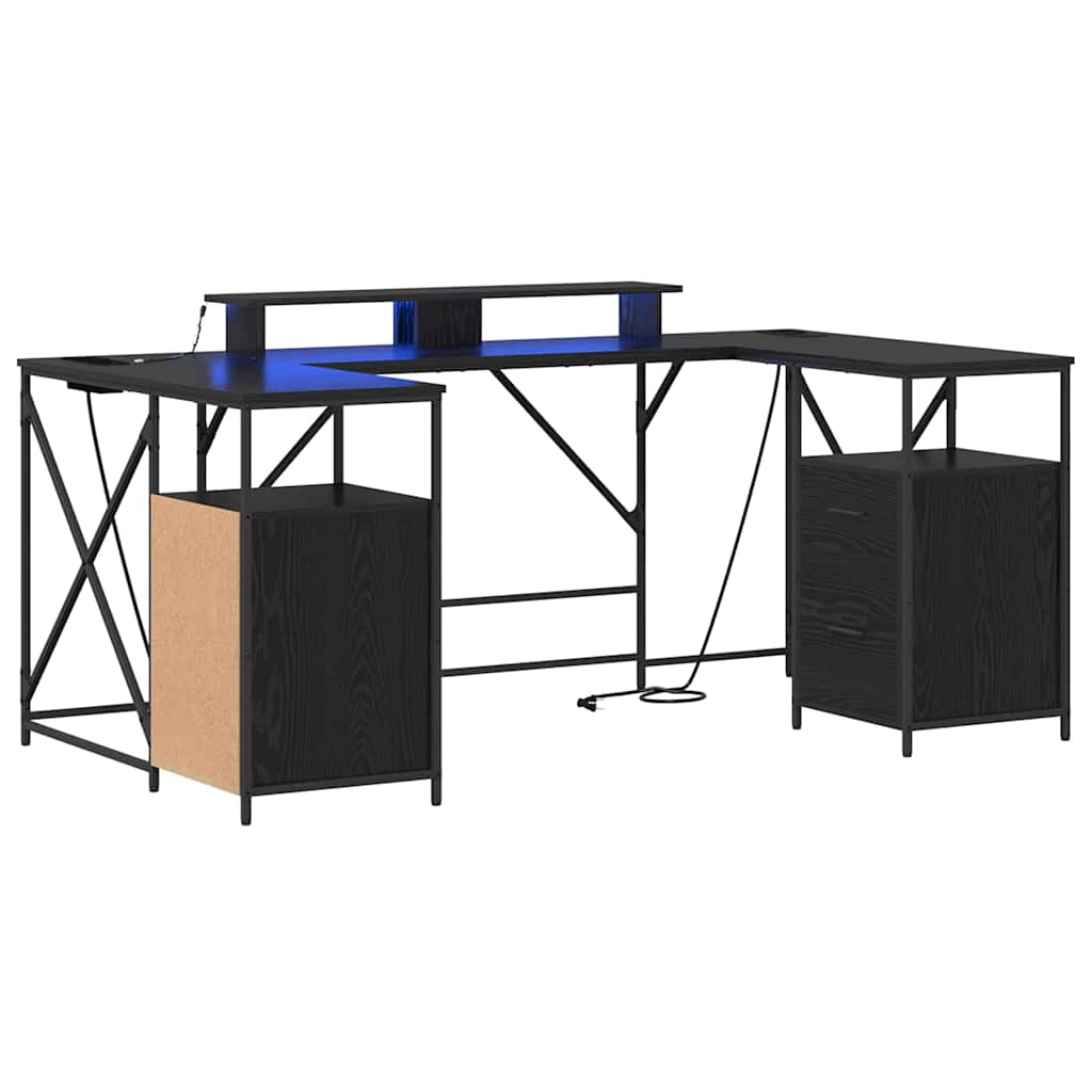 Stol s policom Crni hrast 182 x 101 x 87,5 cm Konstruirano drvo