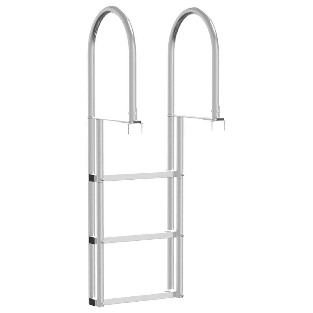 Ljestve za dok s 3 koraka Srebrno 45 x 11,5 x 134 cm Aluminij
