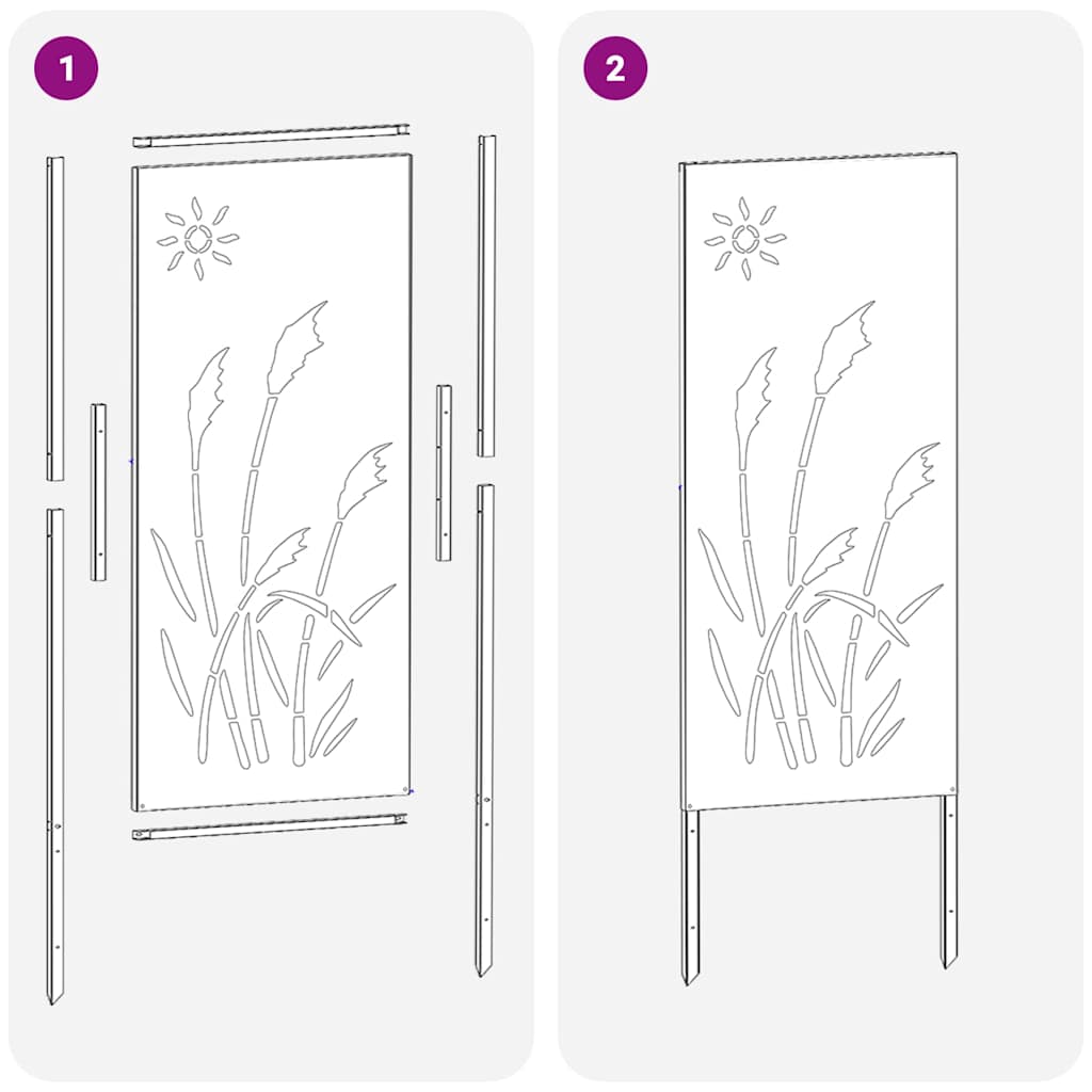 Privatnost u vrtu Crna 50 x 140 cm Hladno valjana čelična