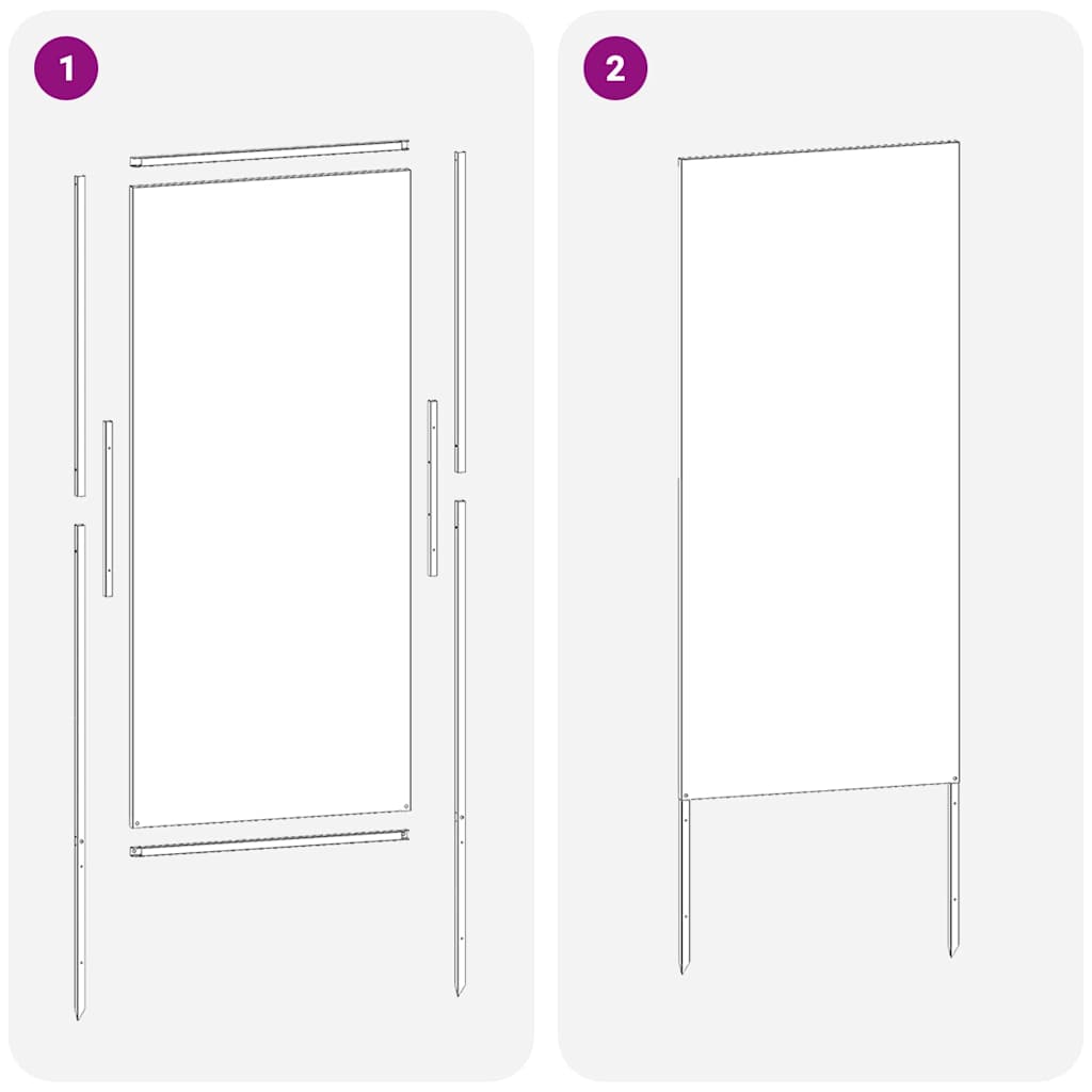 Privatnost u vrtu Crna 50 x 140 cm Hladno valjana čelična
