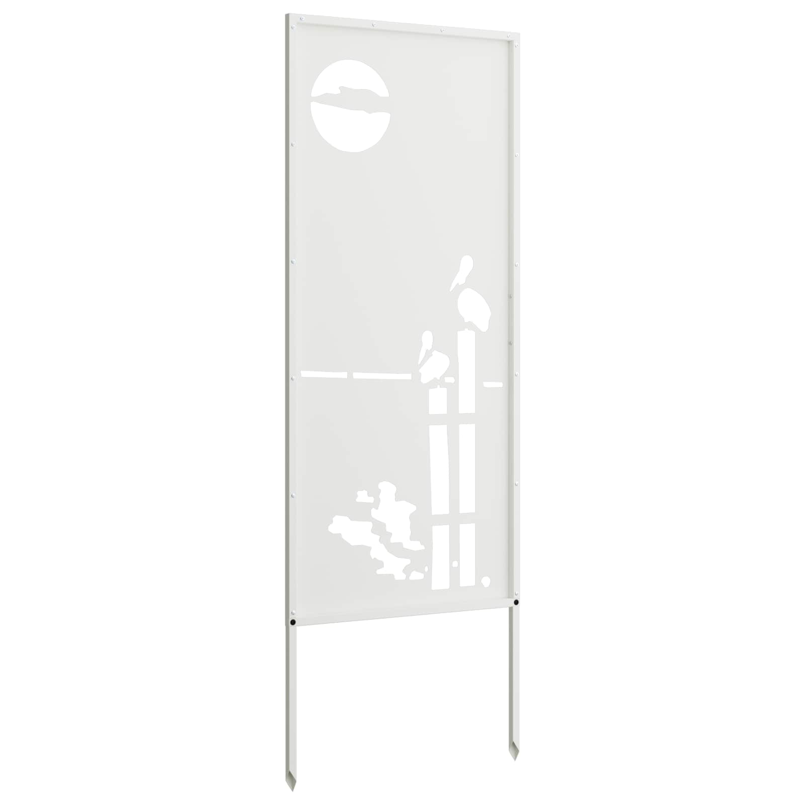 Privatnost u vrtu Bijelo 50 x 140 cm Hladno valjana čelična