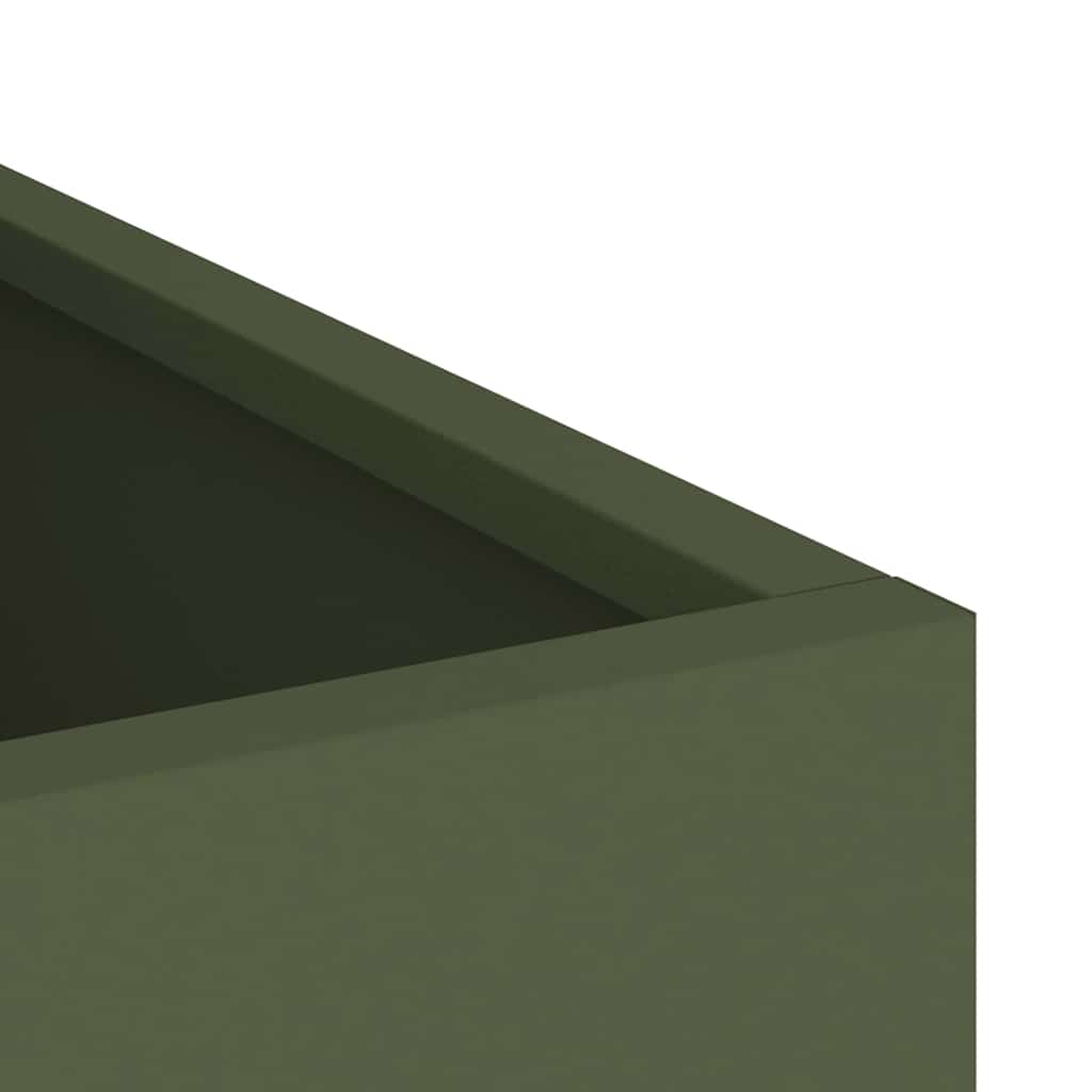 Vrtna saksija Maslinovo zelena 50 x 32 x 40 cm Čelična vrata