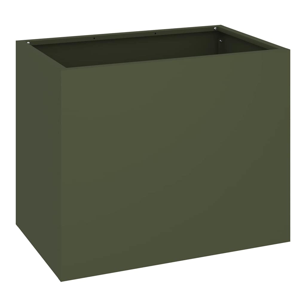 Vrtna saksija Maslinovo zelena 50 x 32 x 40 cm Čelična vrata
