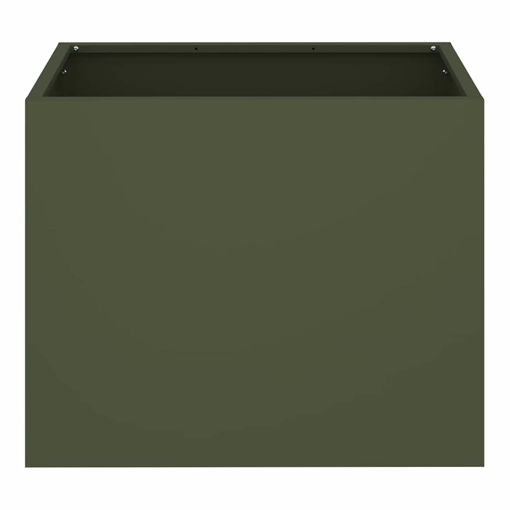 Vrtna saksija Maslinovo zelena 50 x 32 x 40 cm Čelična vrata