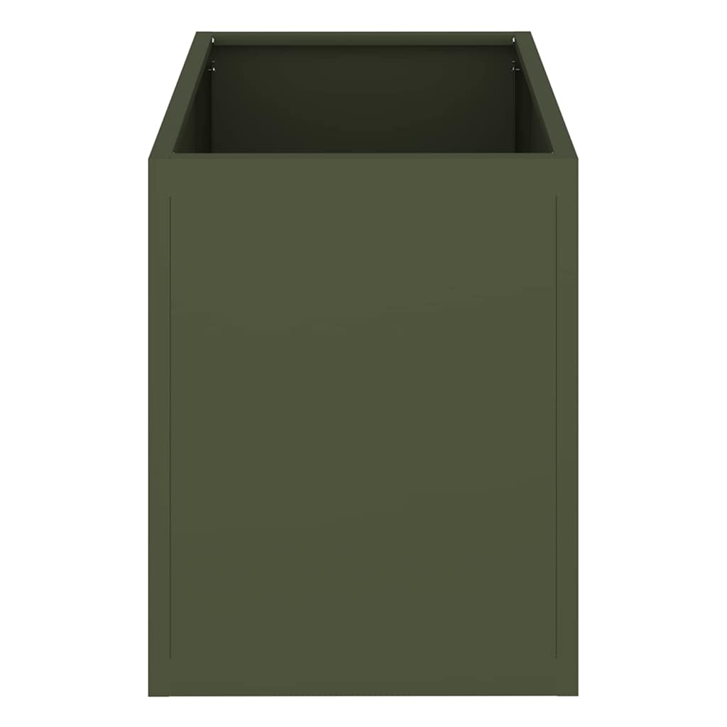 Vrtna saksija Maslinovo zelena 50 x 32 x 40 cm Čelična vrata