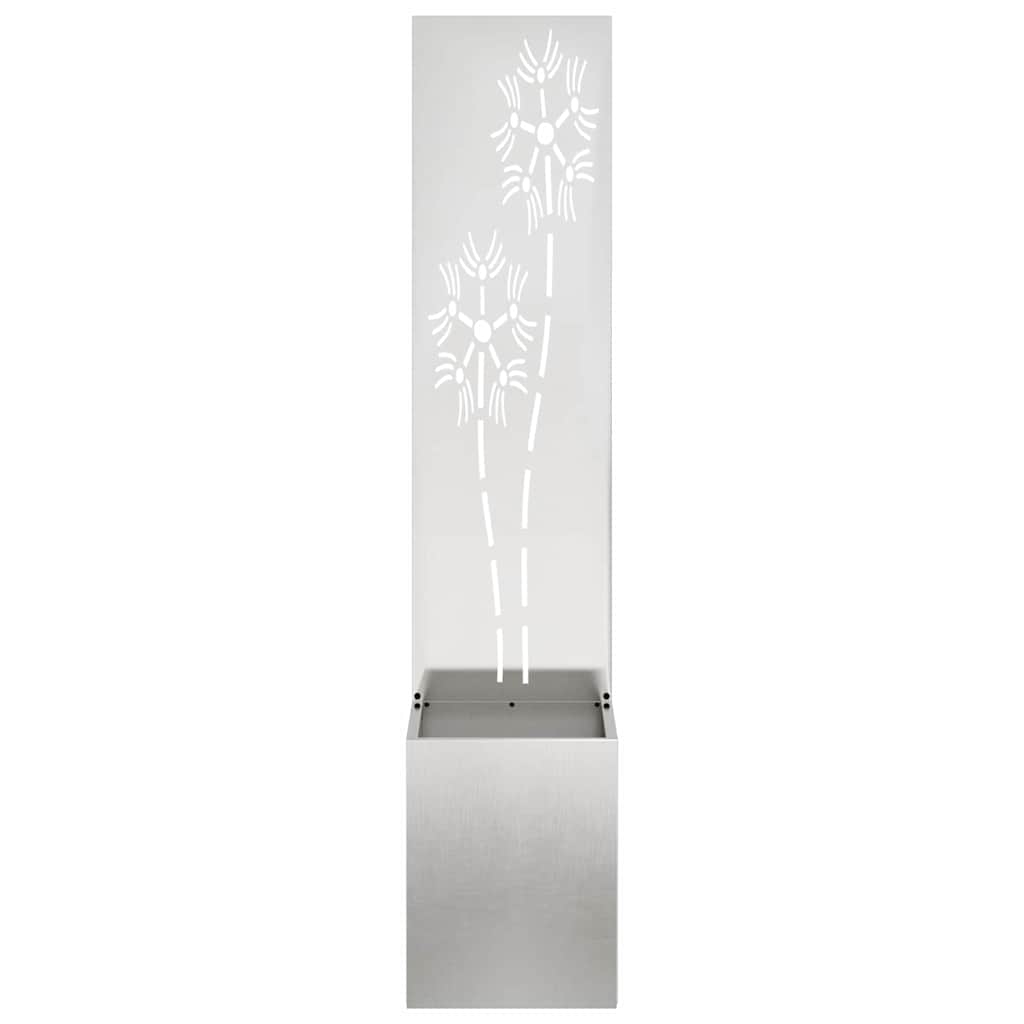 Privatnost u vrtu Cvjetni Srebrna 32 x 150 cm Nehrđajući čelik