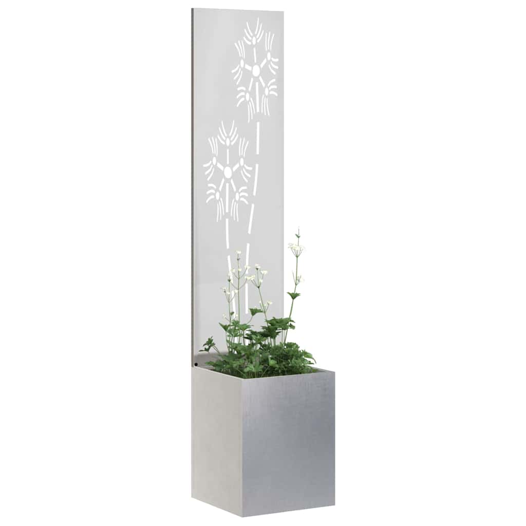 Privatnost u vrtu Cvjetni Srebrna 32 x 150 cm Nehrđajući čelik
