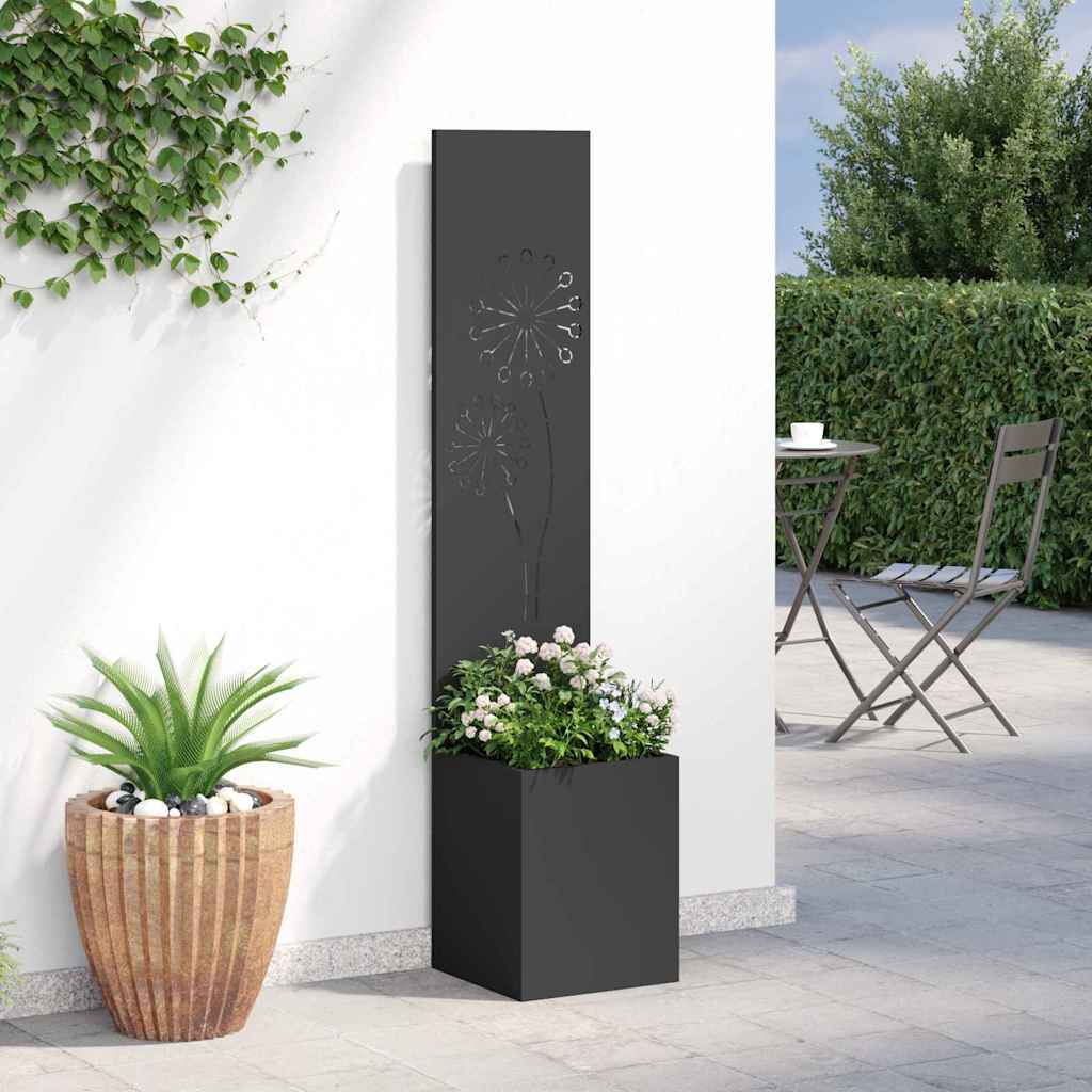 Privatnost u vrtu Crna 32 x 32 x 150 cm Hladno valjana čelična