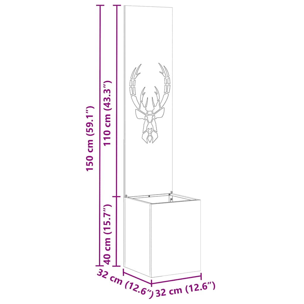 Privatnost u vrtu Maslinovo zelena 32 x 32 x 150 cm