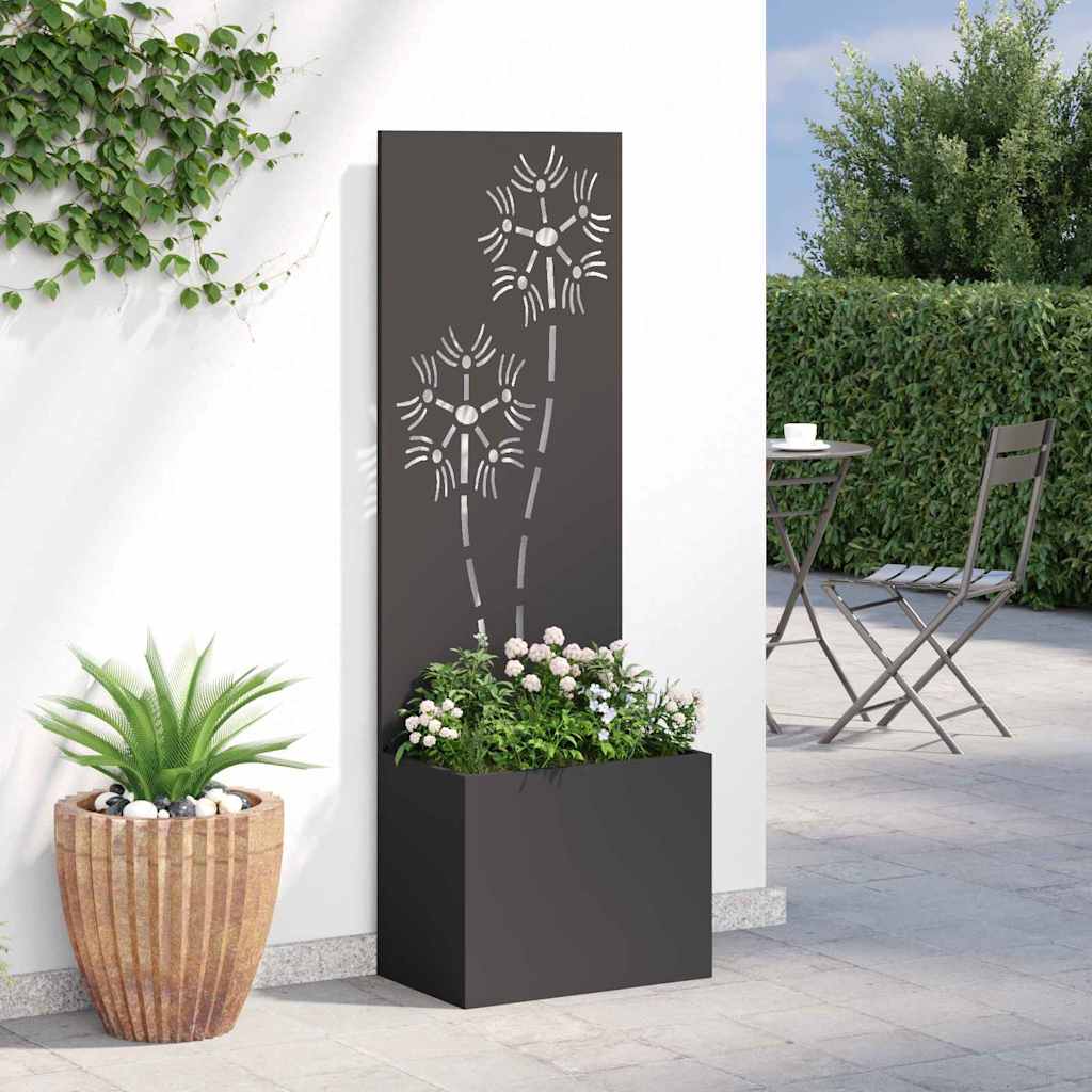 Privatnost u vrtu Crna 50 x 32 x 150 cm Hladno valjana čelična
